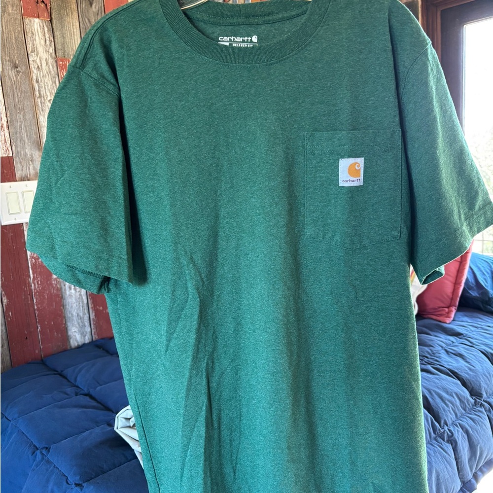 Carhartt Heather Green Tee with Pocket